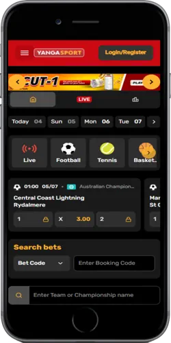YangaSport Nigeria mobile app screen